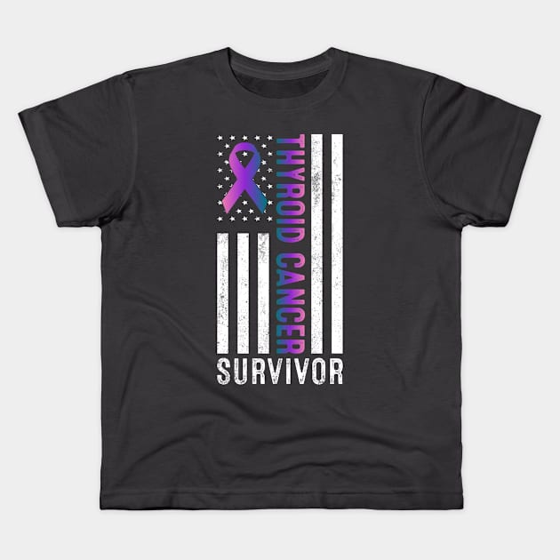 Thyroid Cancer Survivor Kids T-Shirt by Kingdom Arts and Designs